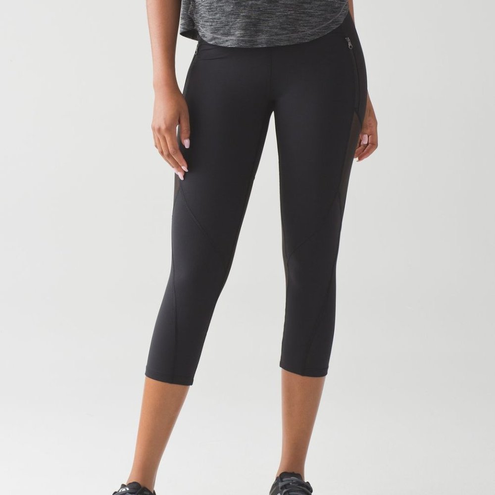 NWT Lululemon Rush Hour 21" Crop Legging, Black, Size 6